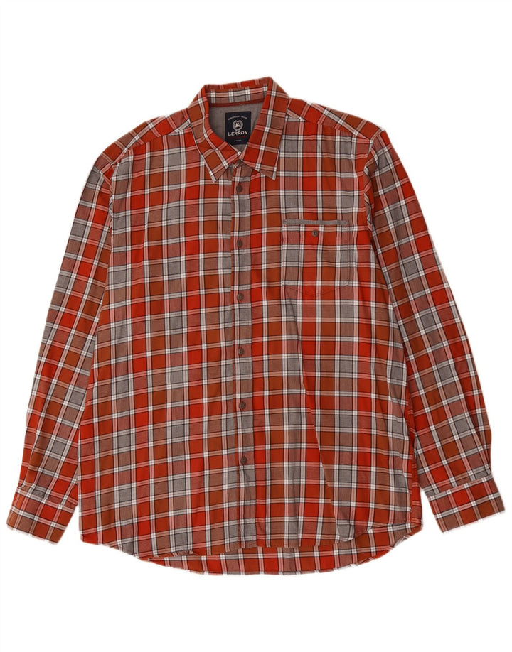 LERROS Camisa Hombre XL Cuadros Rojo Algodón