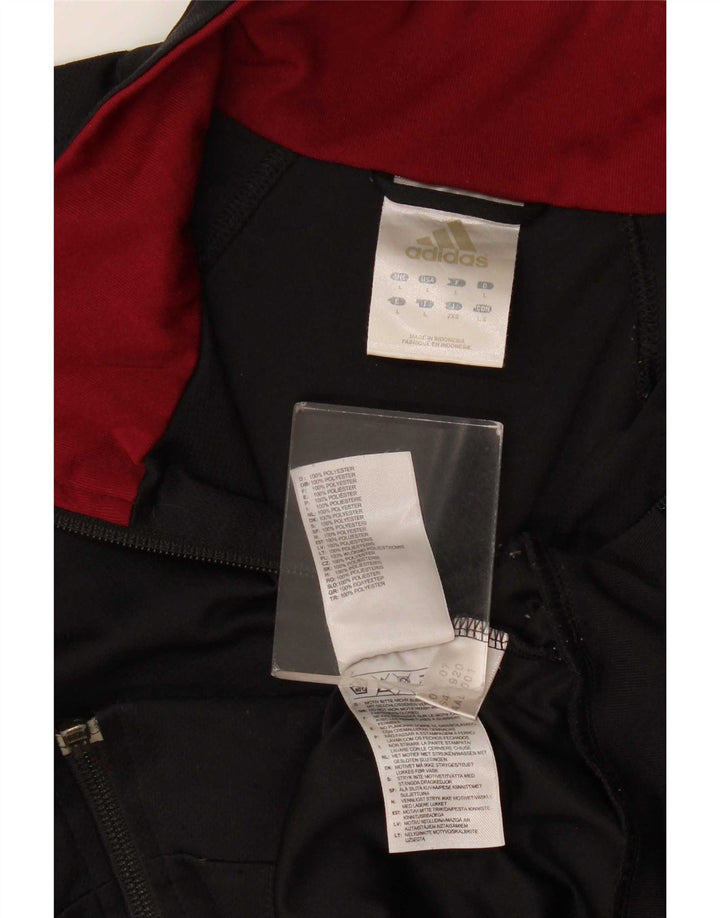 Adidas - Chaqueta de chándal para hombre, talla grande, poliéster negro