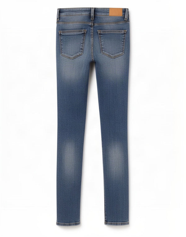 Zara Vaqueros Pitillo Mujer EU 36 XS W26 L27 Algodón Azul
