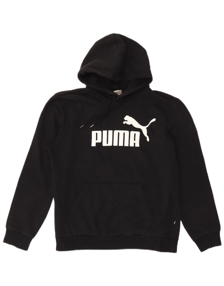 PUMA Jersey con capucha gráfica para hombre Algodón negro mediano
