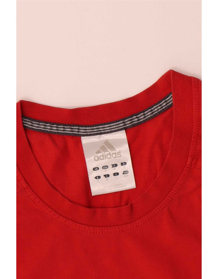 Adidas - Camiseta gráfica para hombre, color rojo medio, algodón