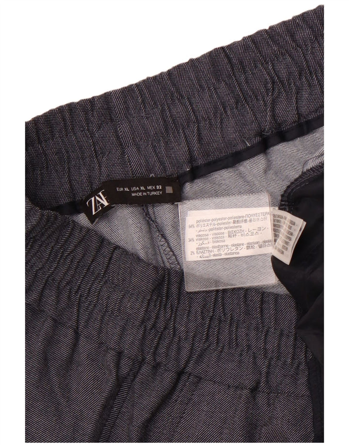 ZARA Mujer Joggers Chino Pantalón XL W32 L27 Gris Poliéster