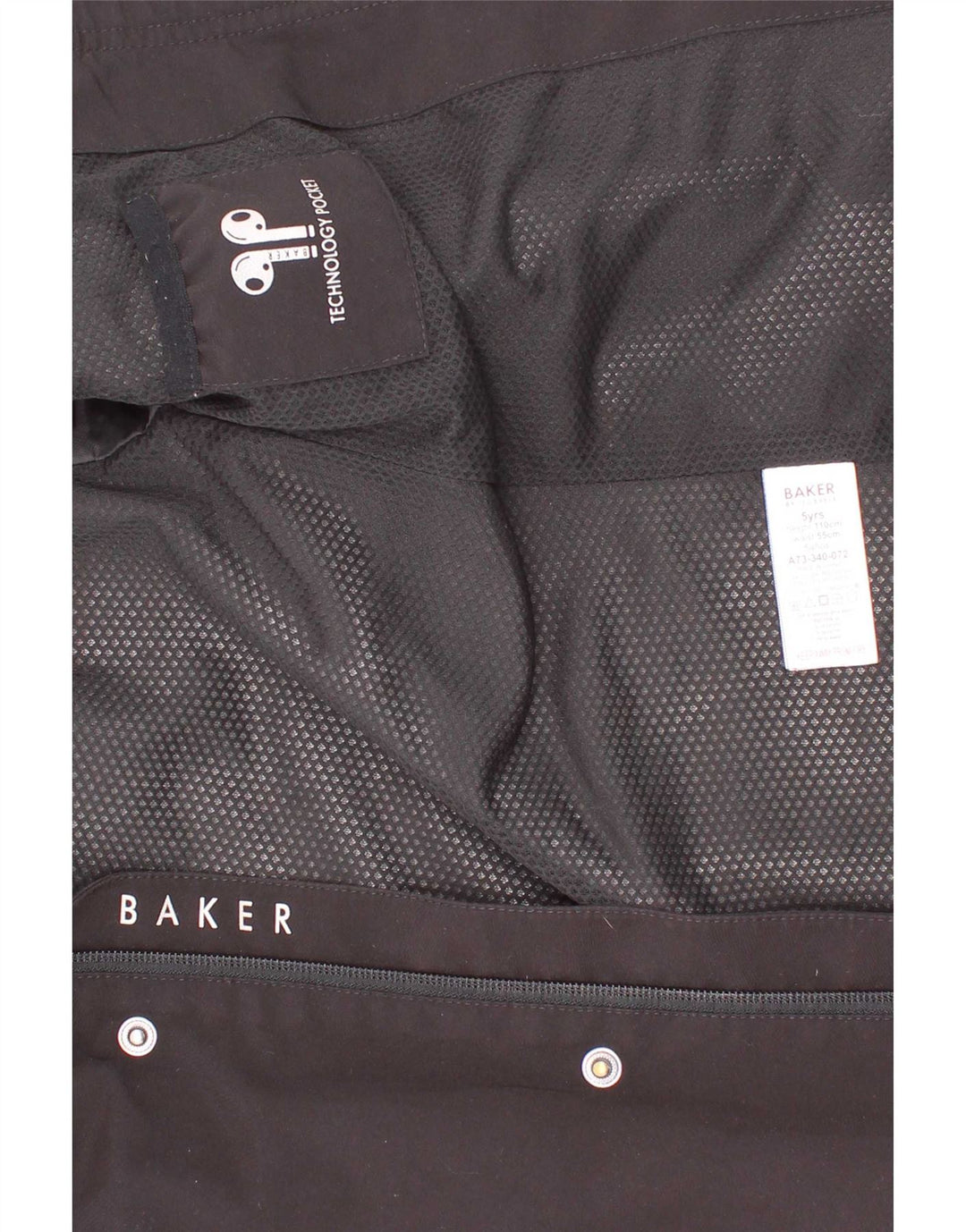 Ted Baker Chubasquero con capucha y gráfico para niños 4-5 años Poliéster negro