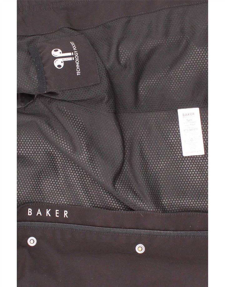 Ted Baker Chubasquero con capucha y gráfico para niños 4-5 años Poliéster negro