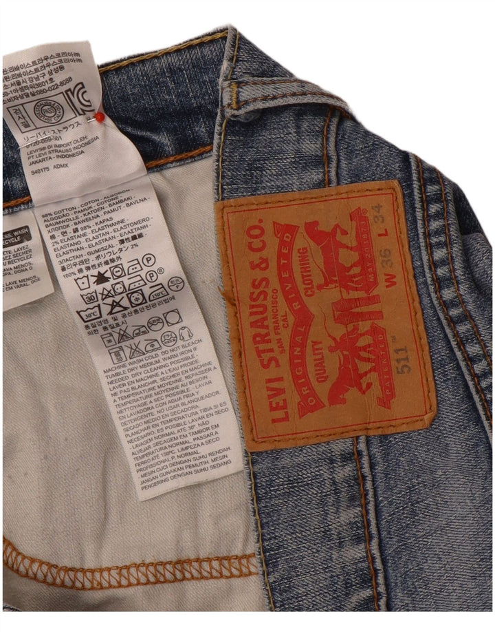 Levi's Hombre 511 Slim Jeans W36 L34 Algodón Azul