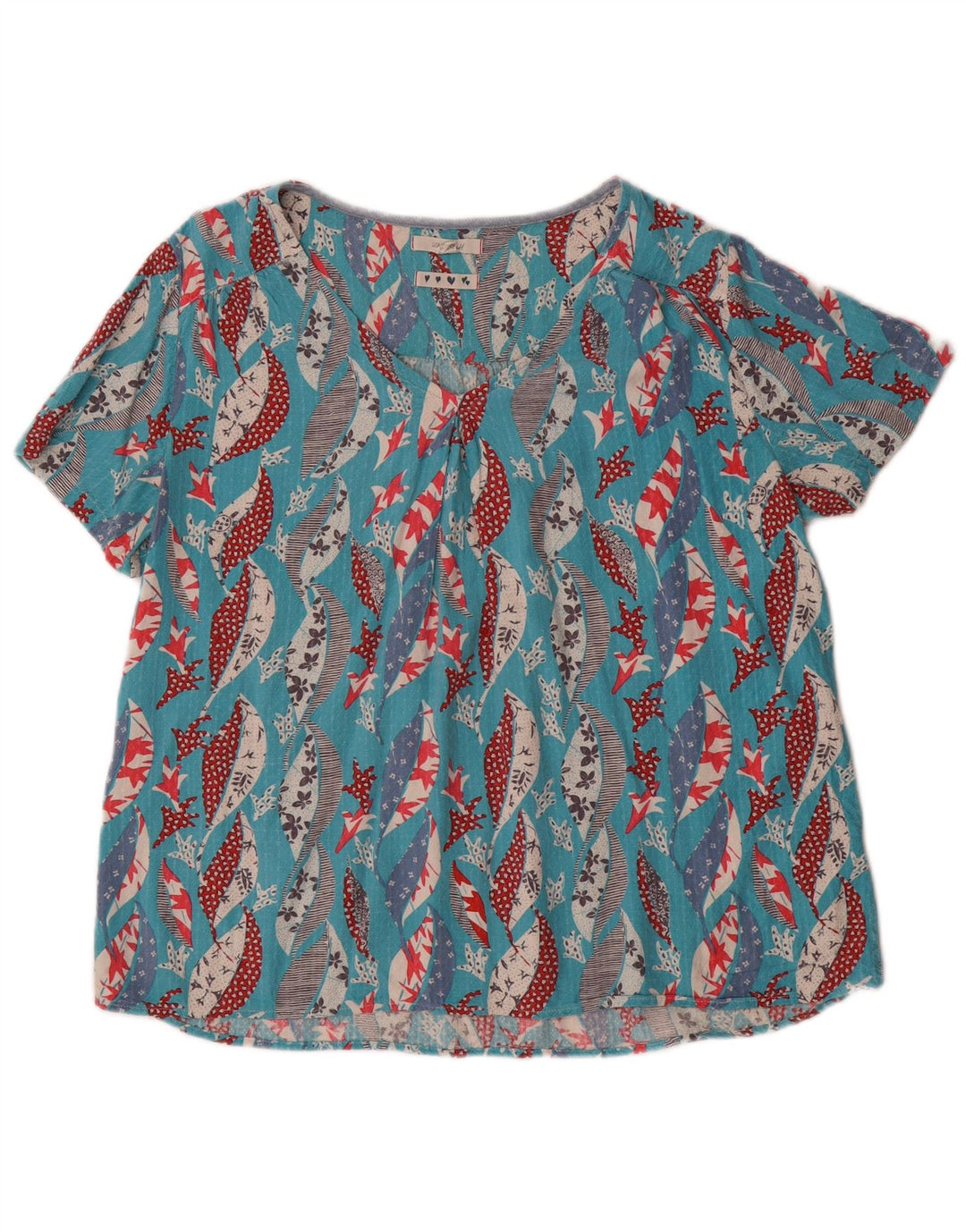 Blusa para mujer de White Stuff UK 44 Grande Viscosa azul floral