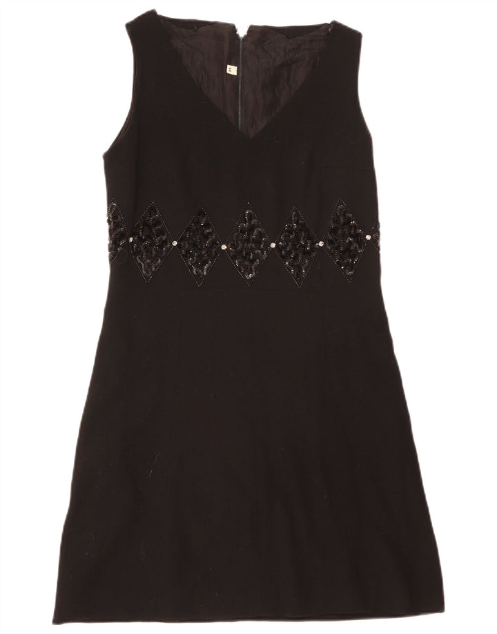 Vestido vintage sin mangas para mujer IT 44 Medio Negro