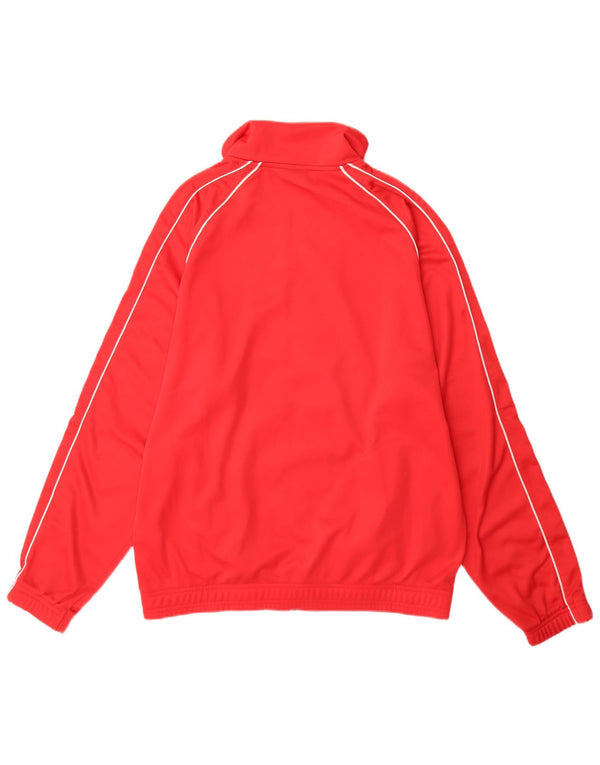 Asics Mens Graphic Tracksuit Top Jacket Large Red Polyester