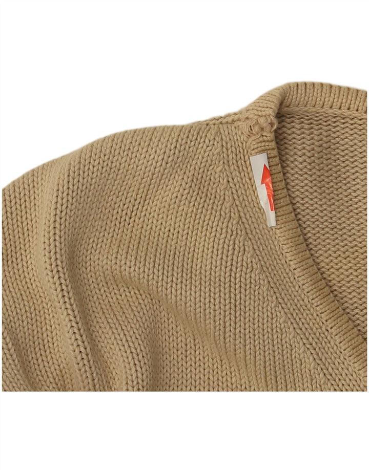 Massimo Dutti Jersey Cuello Pico Hombre Large Beige Algodón