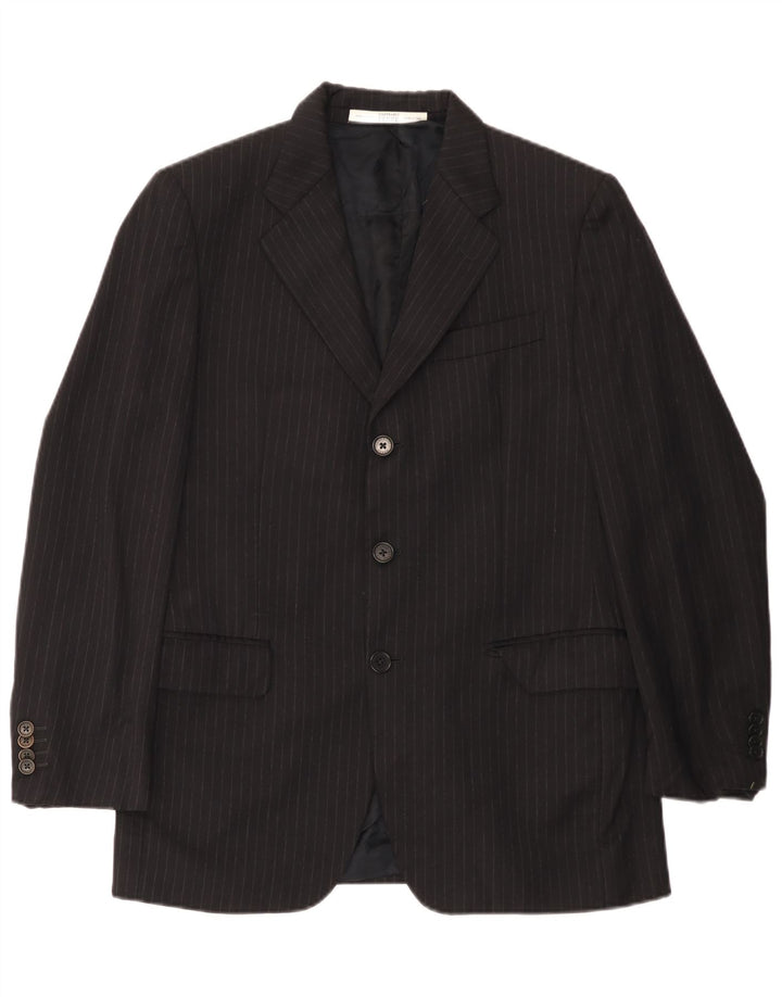 Gianfranco Ferre Chaqueta tipo blazer de 3 botones para hombre IT 48 Mediana negra a rayas