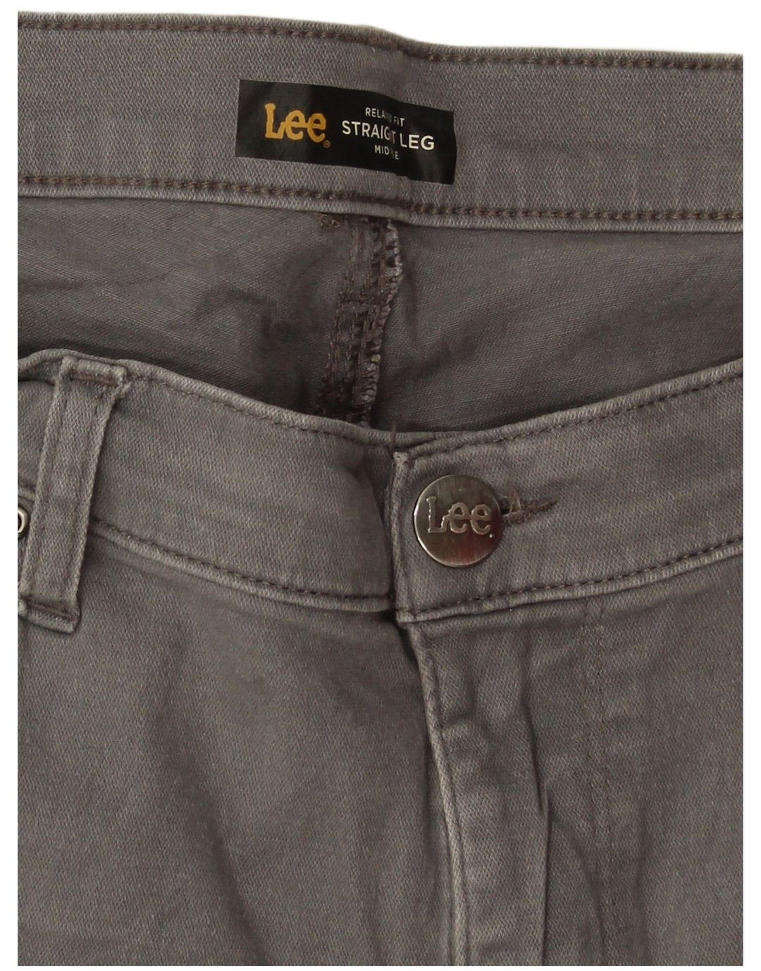 LEE Vaqueros rectos de talle medio y ajuste regular para mujer W32 L29 Gris