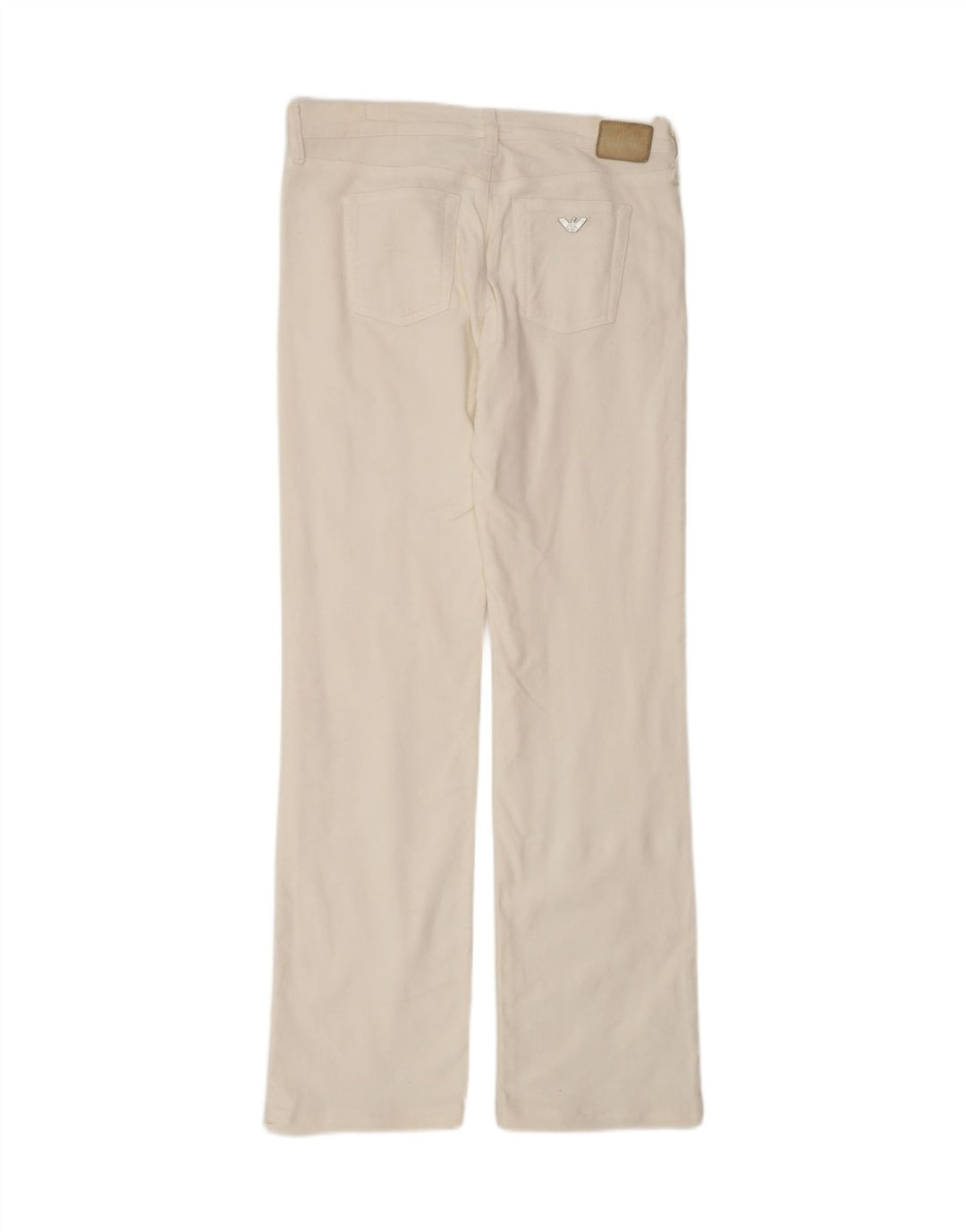 Armani Mujer Pantalones Casuales Rectos W31 L32 Algodón Blanco Roto