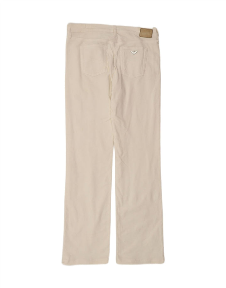 Armani Mujer Pantalones Casuales Rectos W31 L32 Algodón Blanco Roto