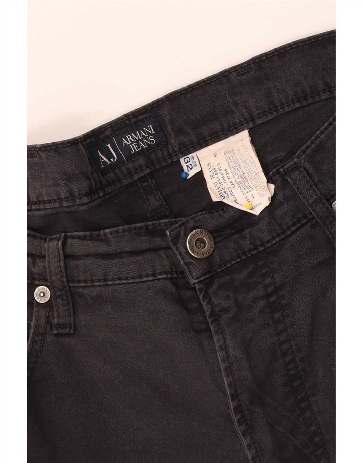 Armani Jeans rectos para hombre W32 L31 Algodón negro