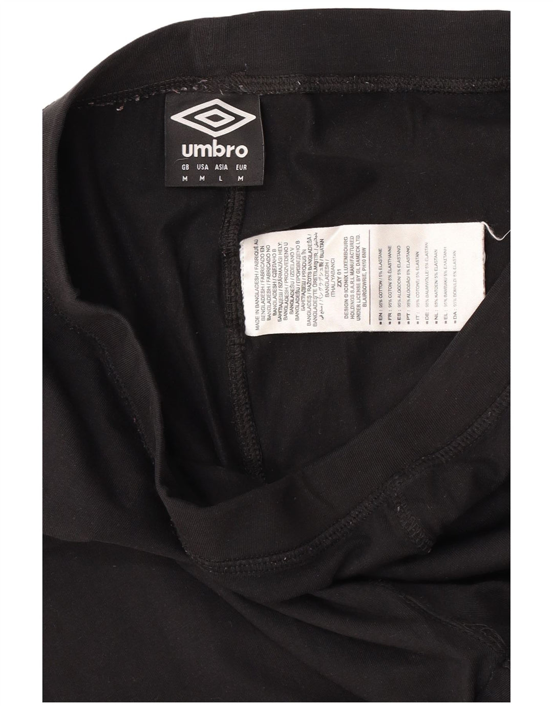 UMBRO Leggings cortos con gráficos para mujer UK 40 Mediano Algodón negro