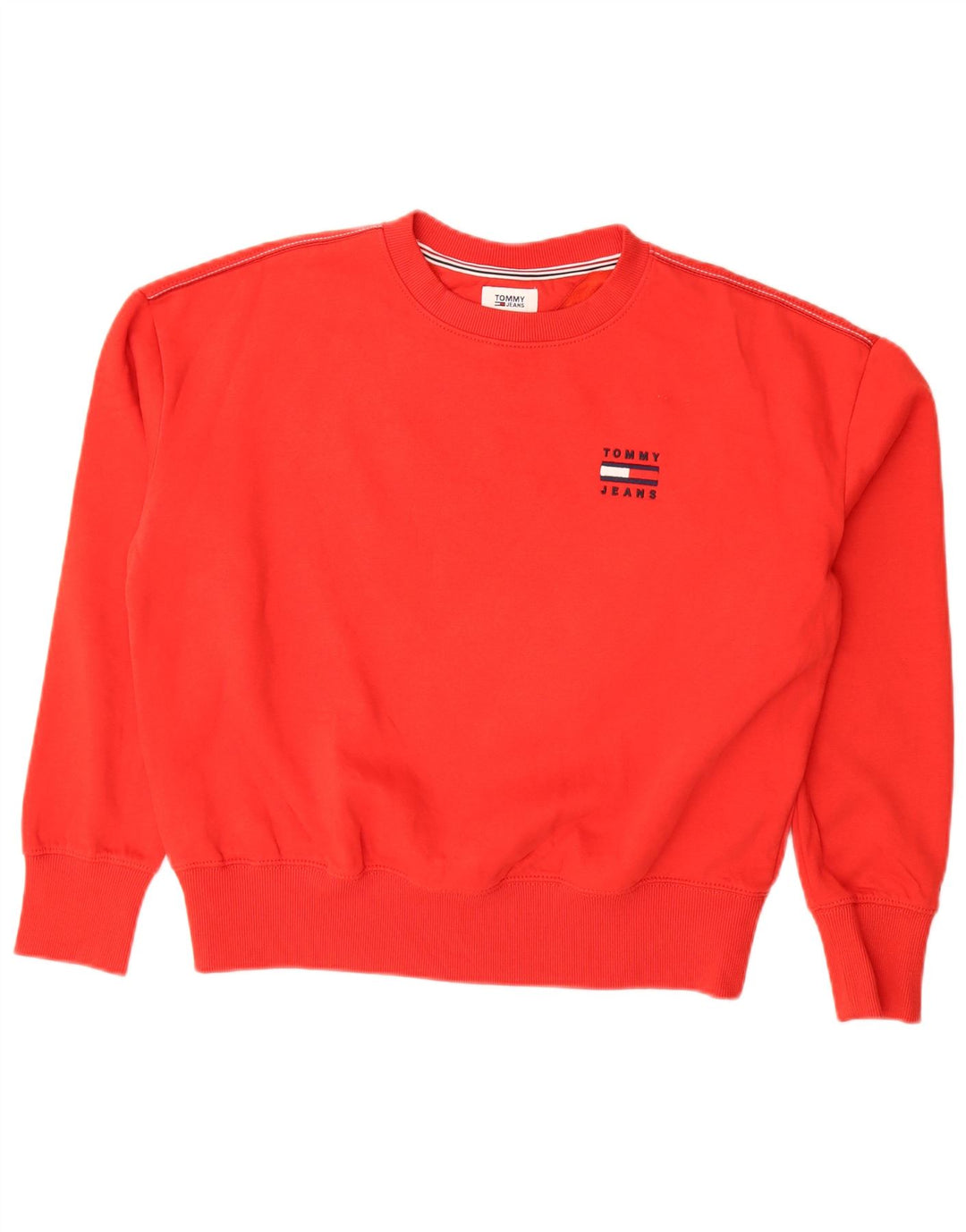 Tommy Hilfiger - Sudadera extragrande para mujer, talla 10, algodón rojo pequeño