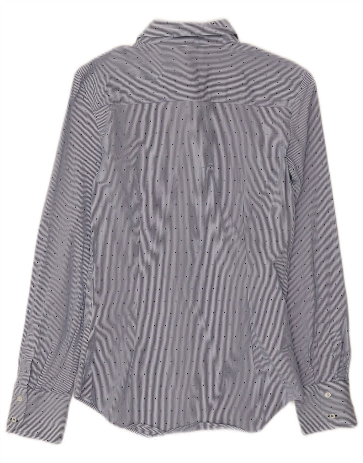Zara Mujer Camisa UK 8 Small Azul Rayas Algodón