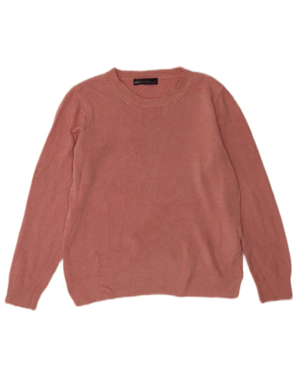 Marks & Spencer Suéter tipo jersey con cuello redondo para mujer UK 40 Acrílico rosa medio