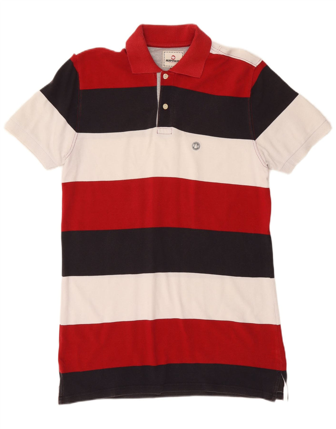 Murphy & Nye Polo de corte regular para hombre de algodón a rayas multicolor grande