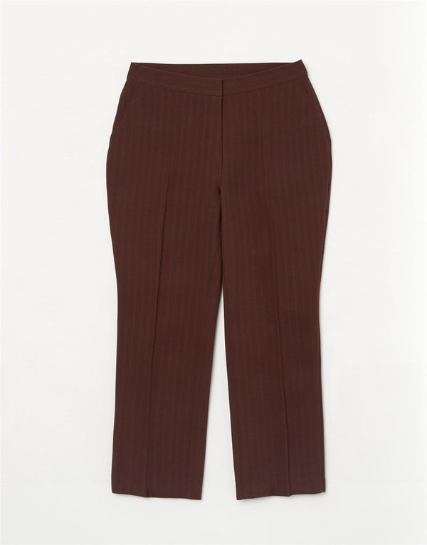 Marks & Spencer Pantalones Casuales para Mujer UK 40 Large W34 L26 Marrón Rayas