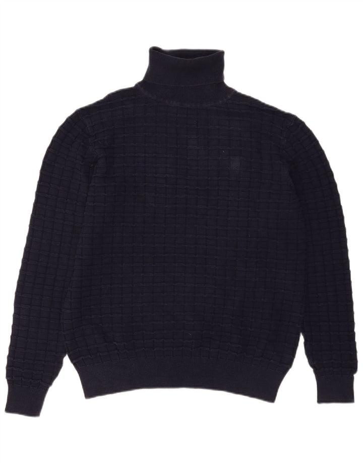 G-STAR Jersey con cuello vuelto para hombre, jersey de algodón azul marino medio