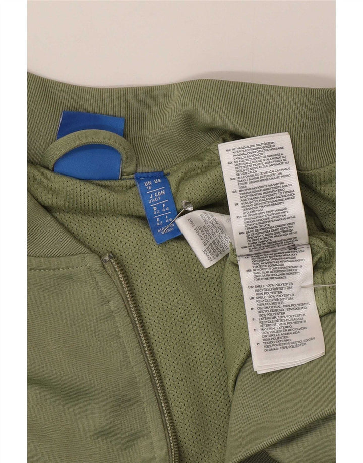 Adidas - Chaqueta de chándal gráfica para mujer, talla 40, poliéster verde grande