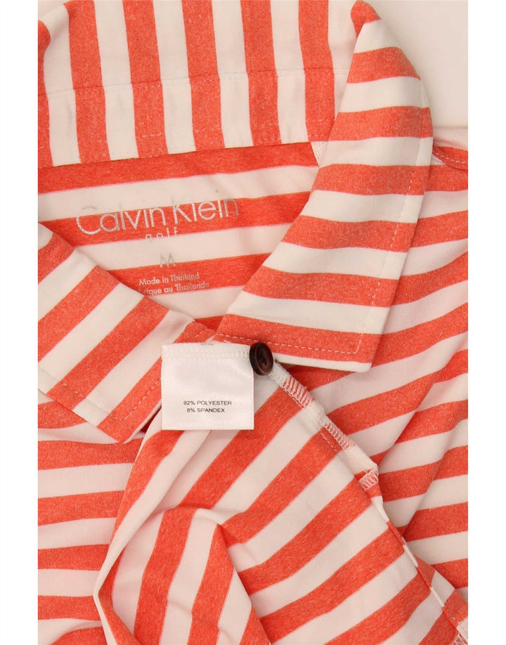 Polo de golf Calvin Klein para hombre Poliéster a rayas naranja medio