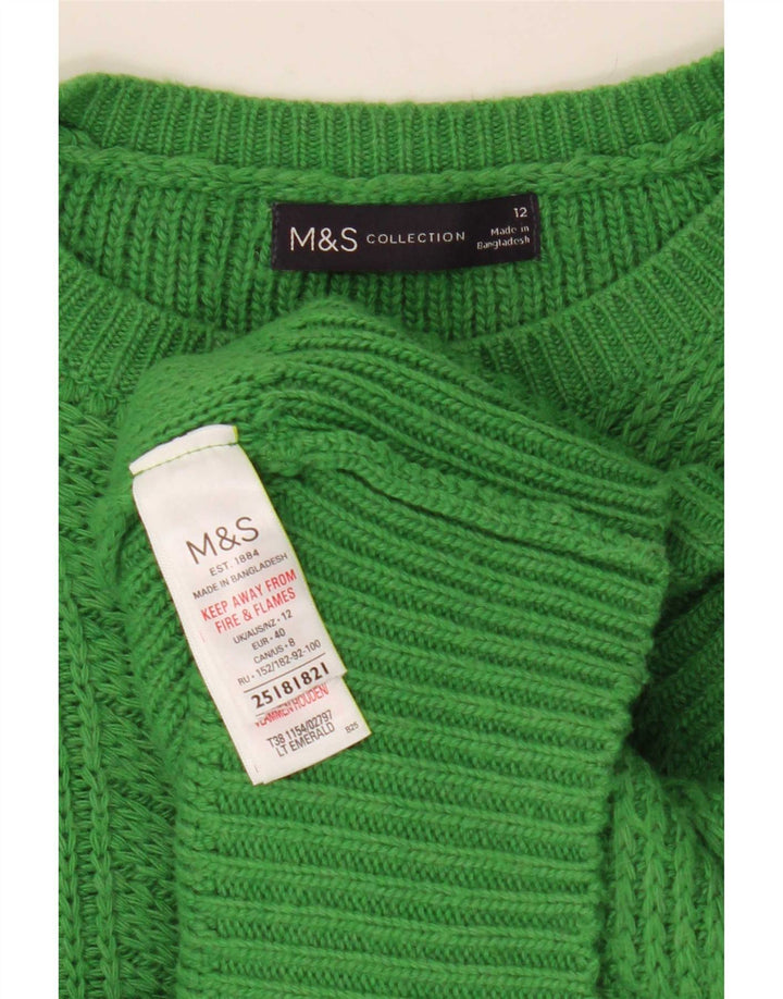 Marks & Spencer - Jersey con cuello barco para mujer, talla 40, color verde medio