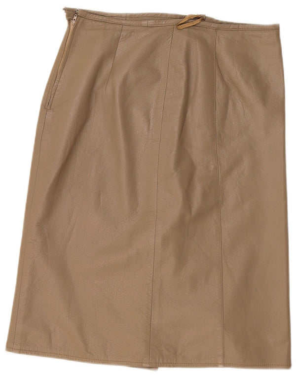 Vintage Mujer Falda Midi W34 Grande Beige