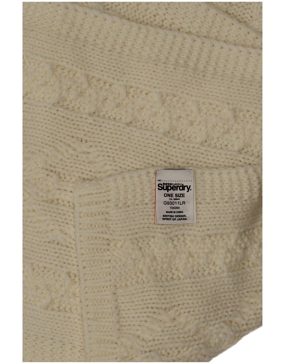 Superdry Bufanda Rectángulo De Punto Para Mujer Talla única Acrílico Blanco Roto