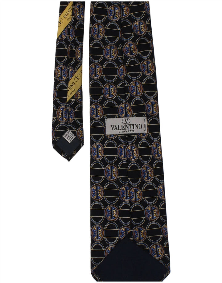 Corbata Valentino para hombre talla única azul marino diseño geométrico de seda