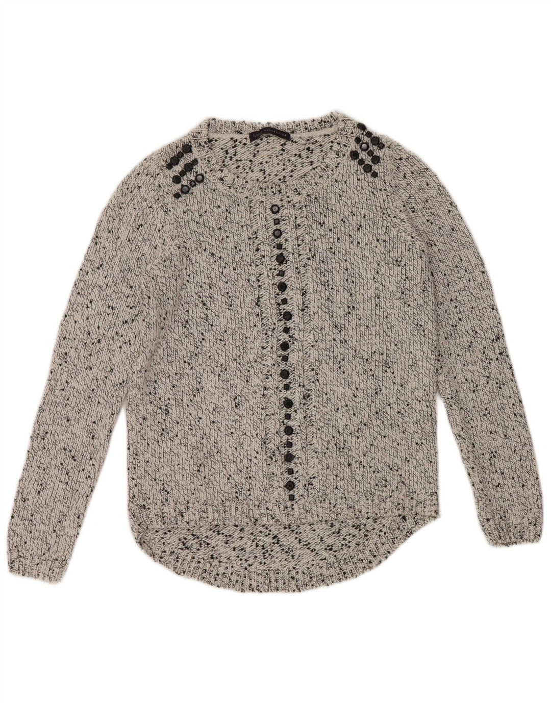 Marks & Spencer Suéter tipo jersey con cuello barco para mujer Reino Unido 40 Gris medio moteado