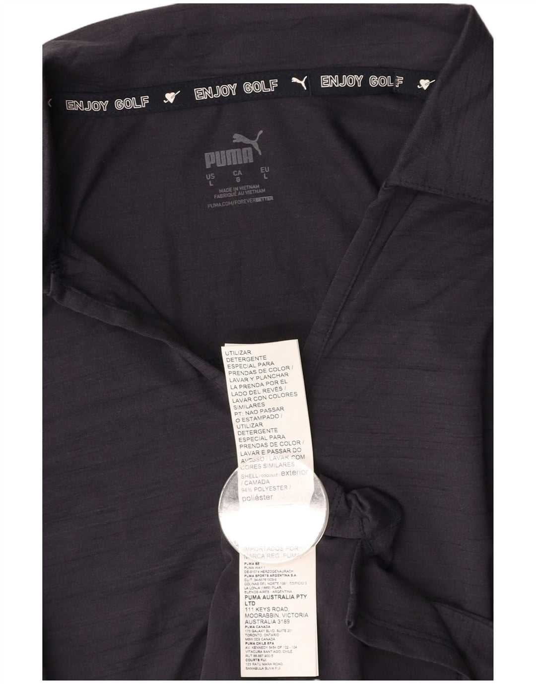 PUMA Polo para mujer UK 40 Grande Poliéster moteado azul marino