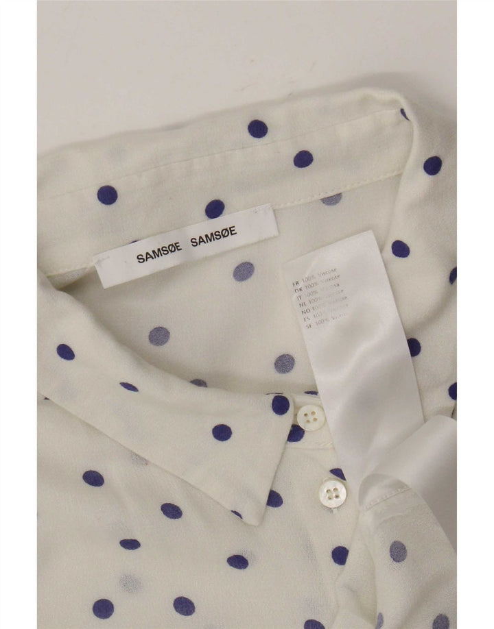 Samsoe & Camisa para mujer ES 40 XL Viscosa con lunares blancos