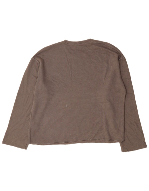 Zara Mujer Top Extragrande Manga Larga UK 44 Marrón Medio