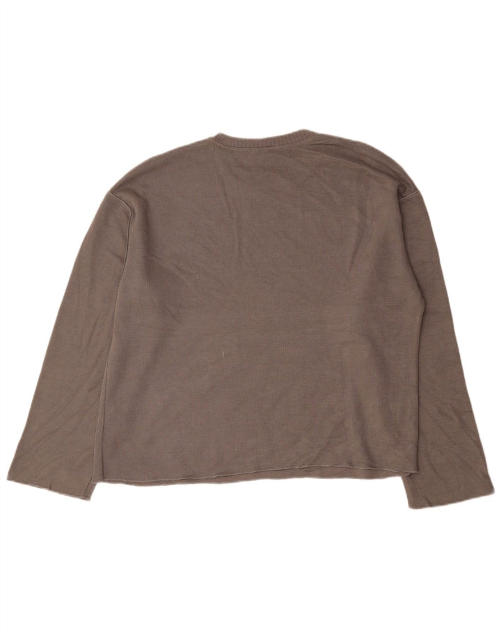 Zara Mujer Top Extragrande Manga Larga UK 44 Marrón Medio