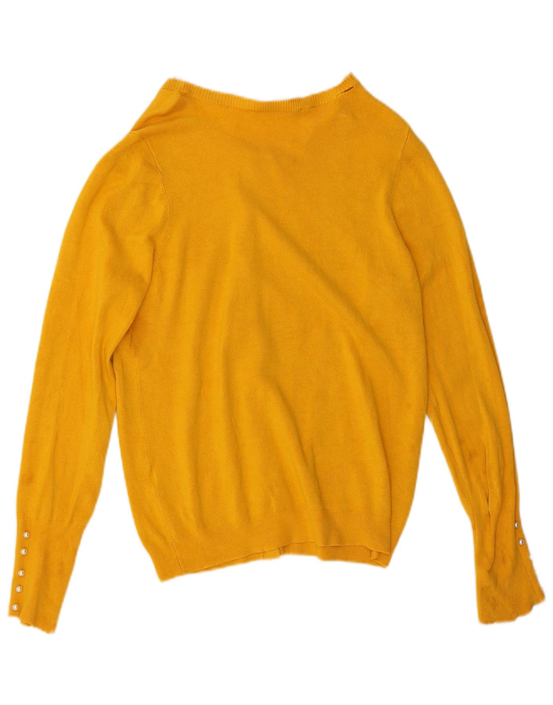 Zara Mujer Cárdigan Suéter UK 46 Grande Amarillo