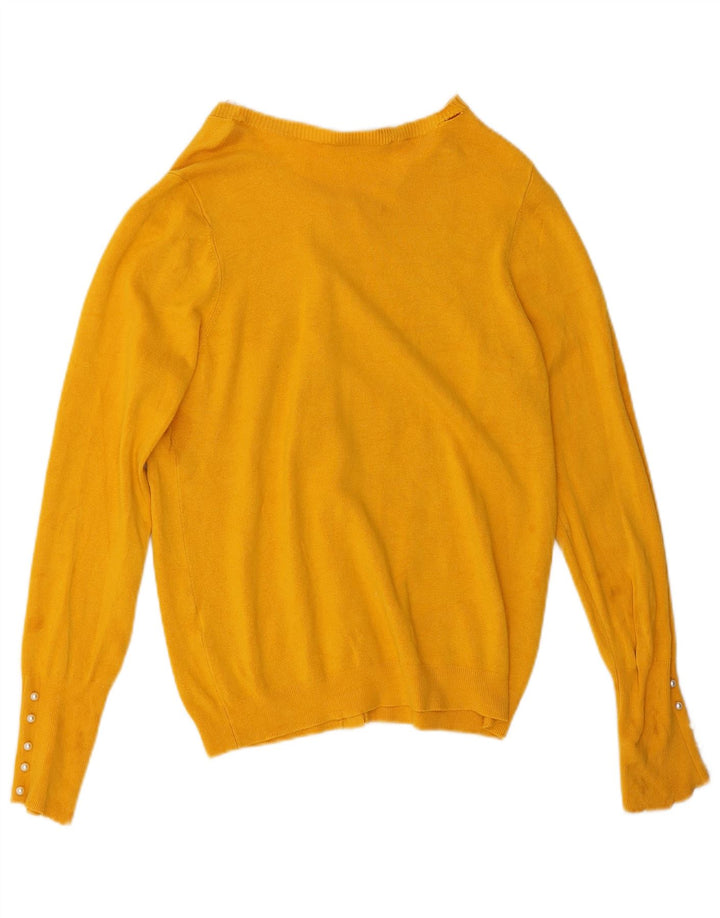Zara Mujer Cárdigan Suéter UK 46 Grande Amarillo