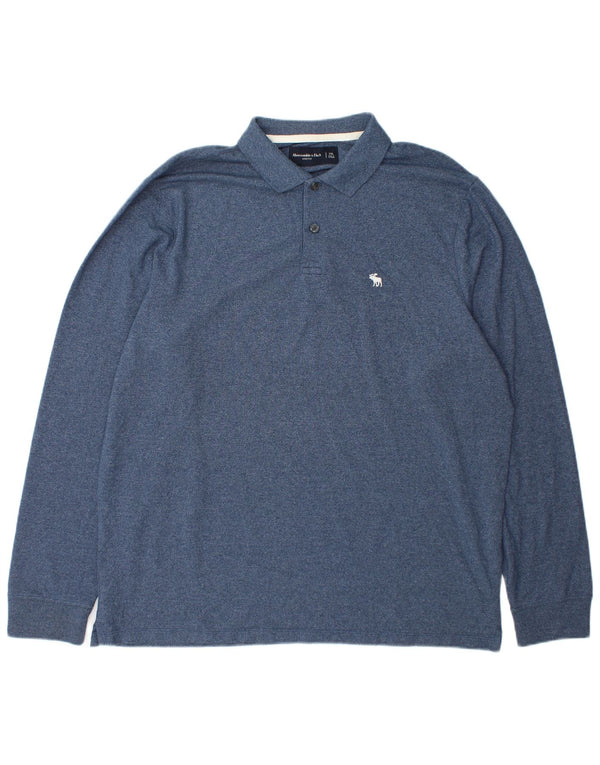Abercrombie & Fitch Polo de manga larga para hombre 2XL Algodón azul
