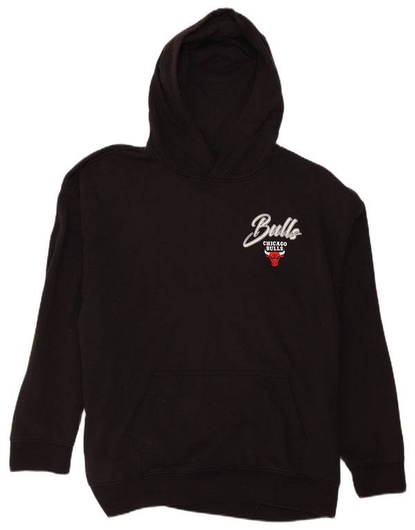 NBA Boys Chicago Bulls Graphic Loose Fit Sudadera con capucha Jersey 13-14 años XL Negro
