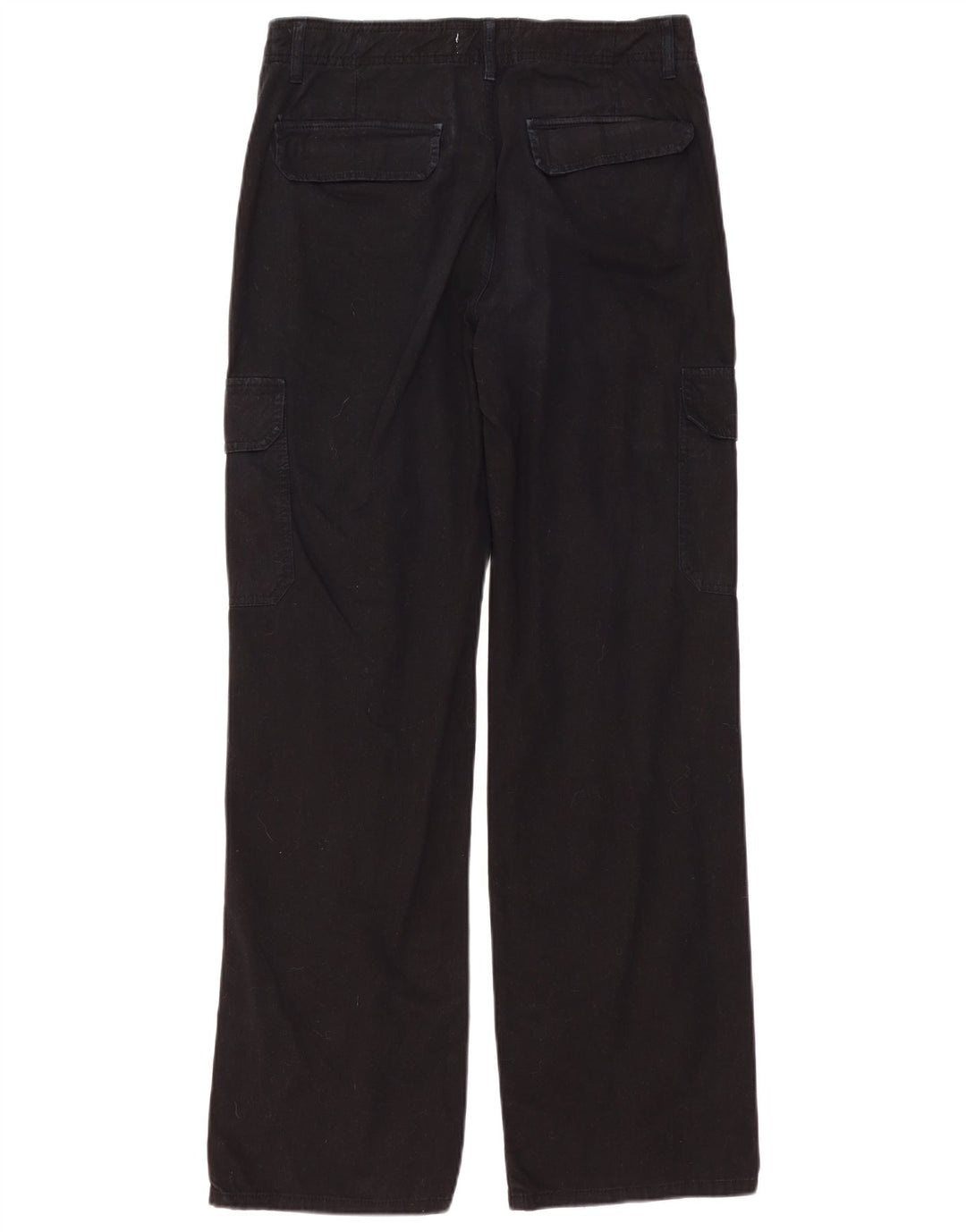 ZARA Mujer Pantalón Cargo Recto EU 40 Medium W30 L31 Negro