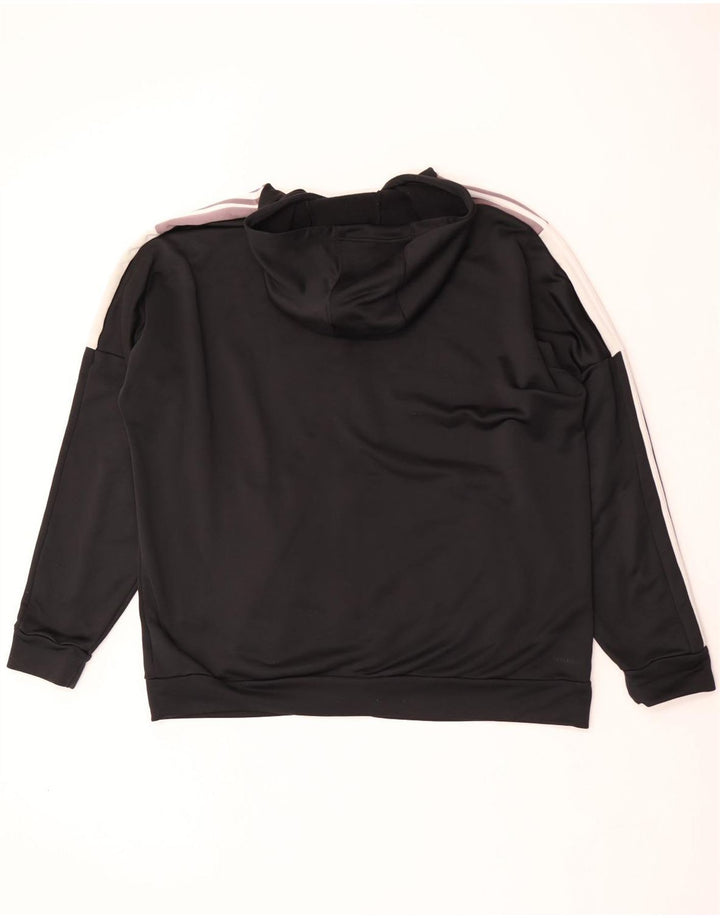 Adidas Sudadera con capucha y cremallera para hombre 2XL Poliéster negro