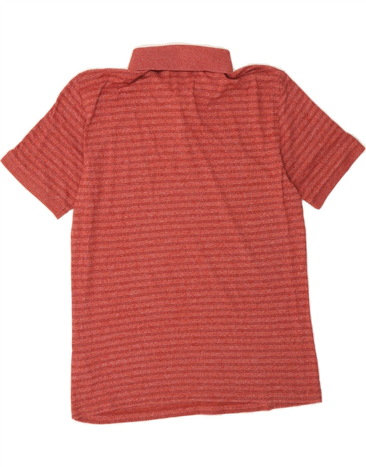 PENGUIN Mens Polo Shirt Medium Red Striped Cotton Vintage Penguin and Second-Hand Penguin from Messina Hembry 