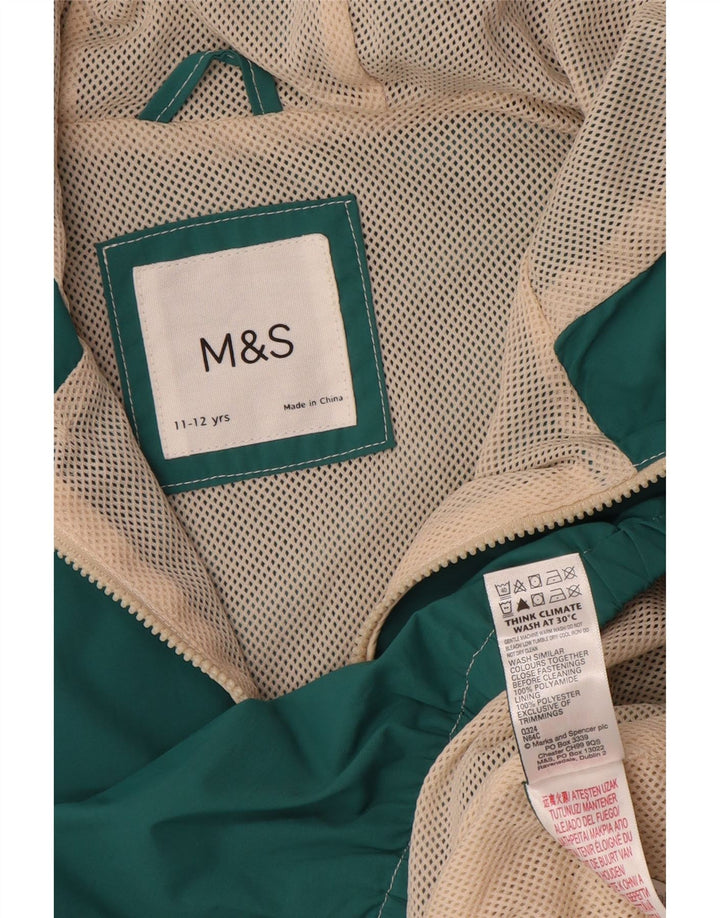 Marks & Spencer Chaqueta impermeable con capucha extragrande para niños 11-12 años Verde