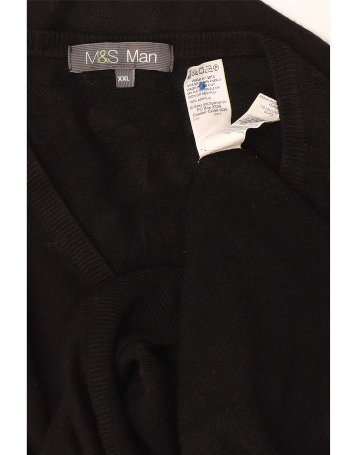 Marks & Spencer Suéter con Cuello en V para Hombre 2XL Acrílico Negro
