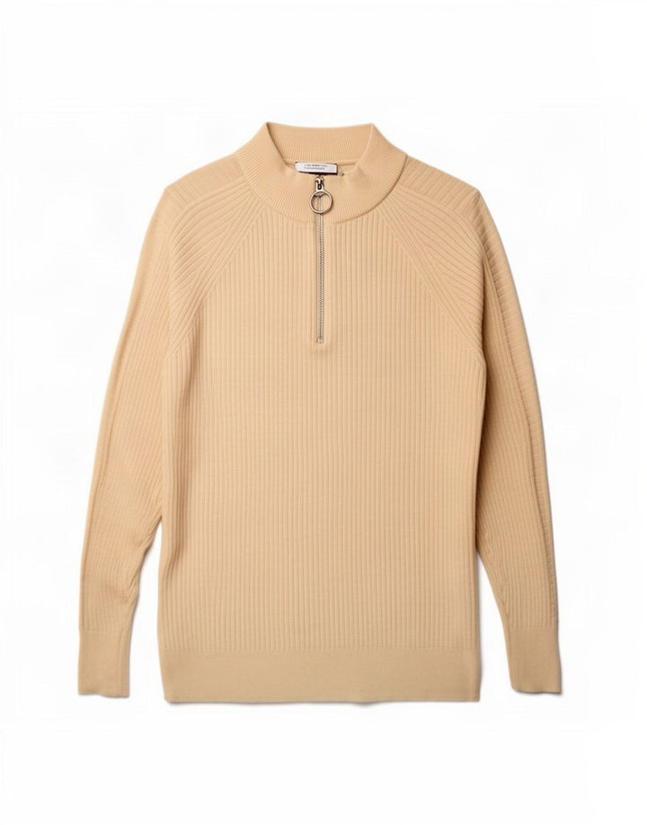 Marks & Spencer Suéter extragrande con cuello y cremallera para mujer UK 10 Small Beige