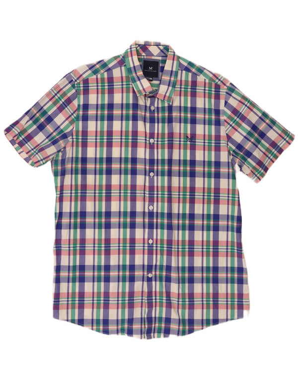 Crew Clothing Camisa de manga corta para hombre 2XL Algodón a cuadros multicolor