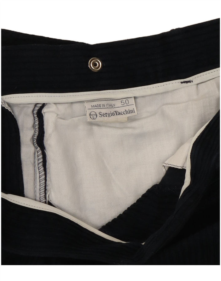 Sergio Tacchini Pantalones de pana para hombre IT 50 Large W32 L32 Azul marino