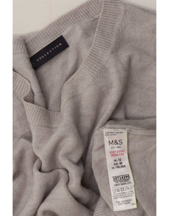 Marks & Spencer - Jersey de cuello redondo para mujer, talla 40, color gris medio