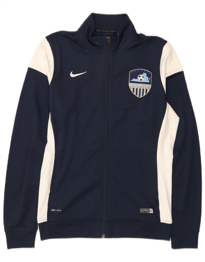 Nike Chaqueta de chándal Dri Fit para hombre con bloques de color azul marino mediano